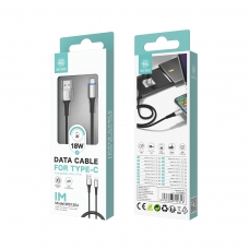 IKREA WB1354 CABLE DE ABS+TPE TRENZADO TYPE-C COMPATIBLE CON IPHONE 15 18W 1M PLATA