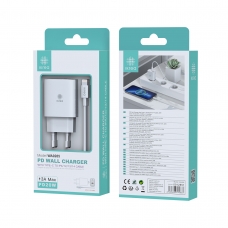 IKREA WA0285 CARGADOR PD CON CABLE TYPE-C TO LIGHTNING 20W 3A BLANCO 