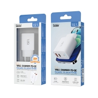 ISER SA0081 CARGADOR PD+QC CON 2 PUERTOS USB-A/TYPE-C 20W 3A BLANCO