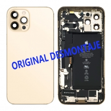 Chasis trasero con piezas y batería para iPhone 12 Pro oro original desmontaje(Grado B)